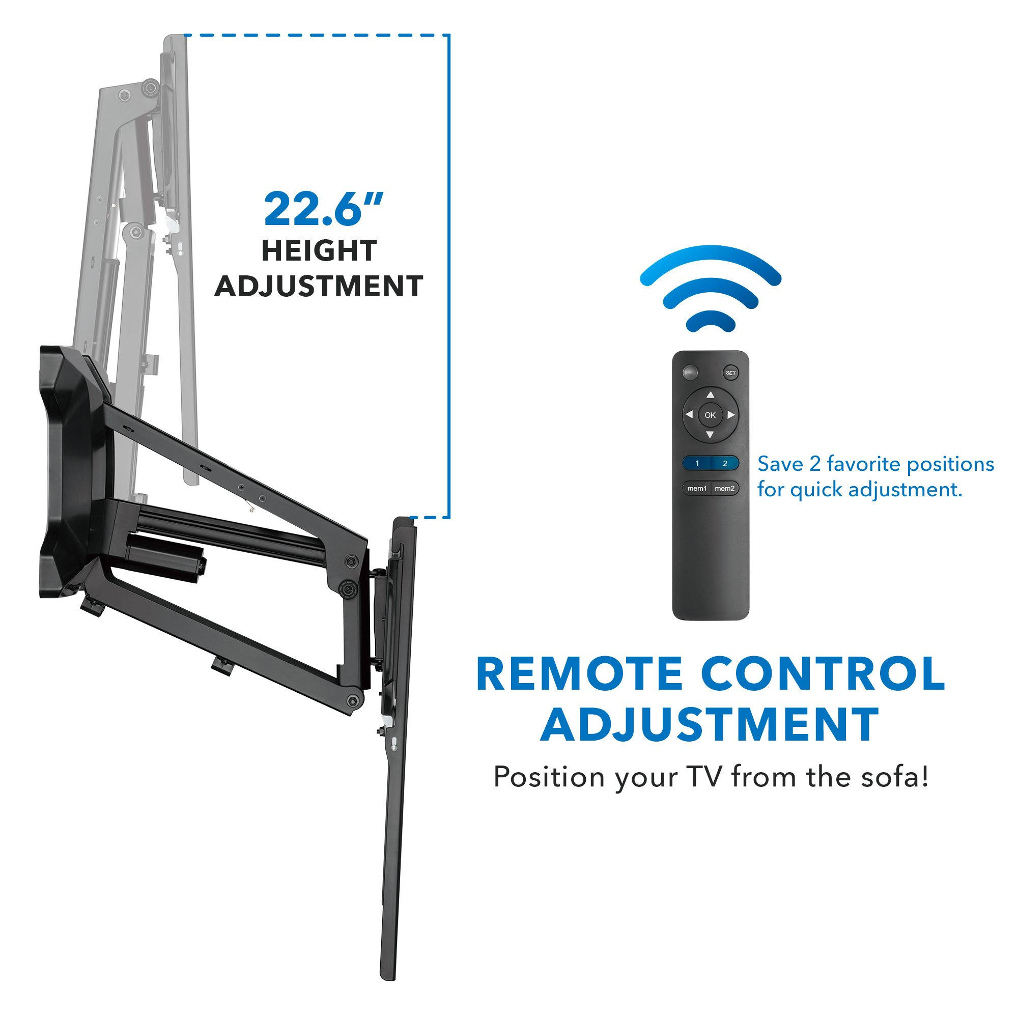 Motorized Fireplace TV Wall Mount | Fits 40-70 inch TV Screen | Mount It! MI-386 - Image 5